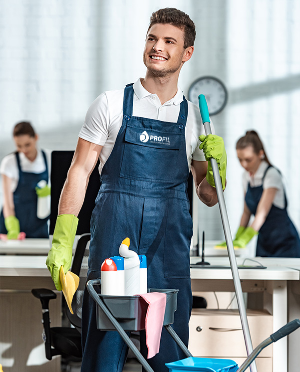 Profil Gebäudereinigung Unterhaltsreinigung in Rhauderfehn Team bei der Arbeit